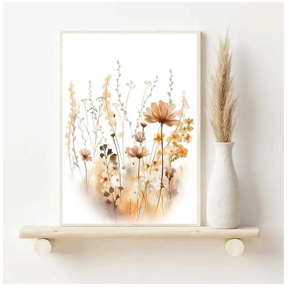 Watercolor Mix Flowers Leaves Botanical Posters Canvas Prints Painting Wall Art Picture for Living Room Interior Home Decoration