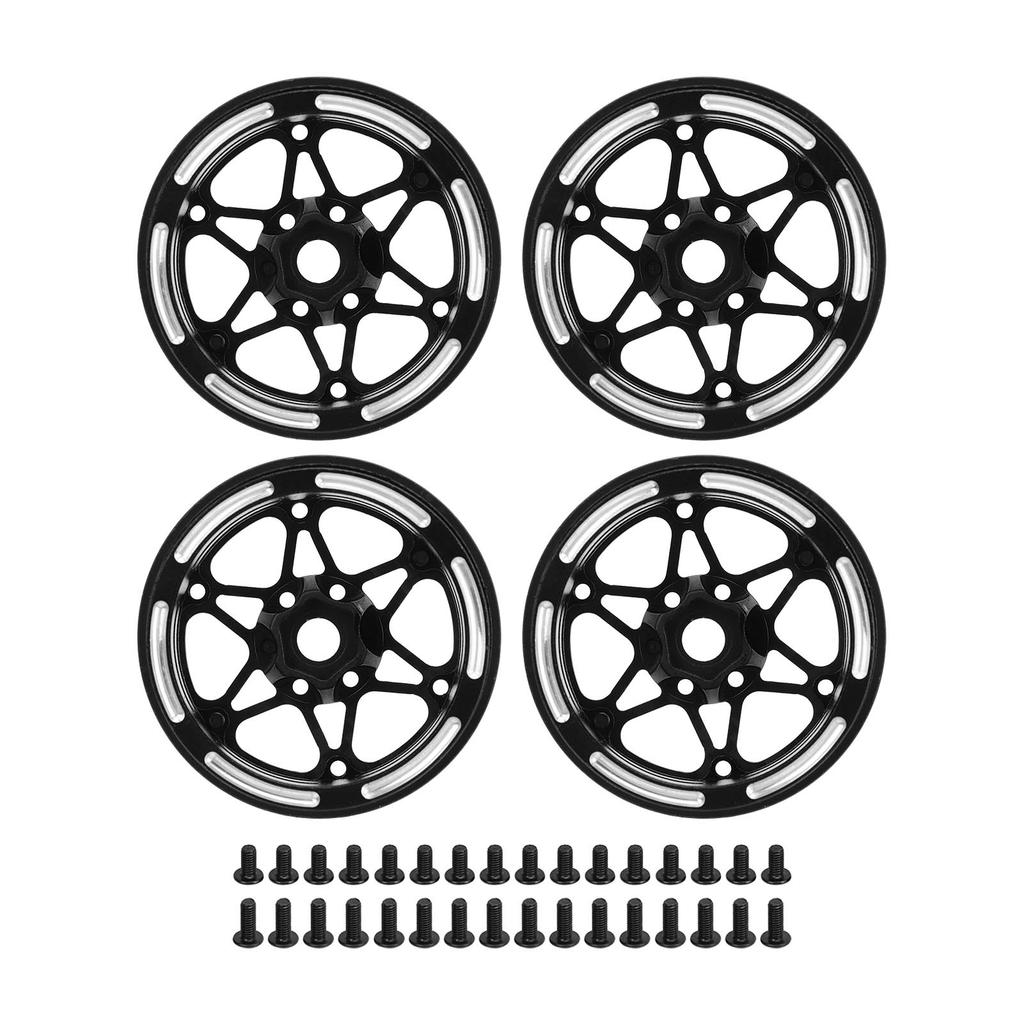 4PCS 1.9in Wheel Rims Carbon Fiber RC Beadlock Wheels Rims for Axial SCX10 1 10 RC Crawler for Gen8 for Gelande II for