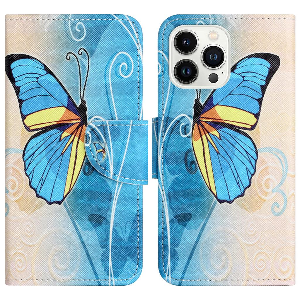 For iPhone 16 Pro Max Case Cross Texture Phone Leather Cover Pattern Printing