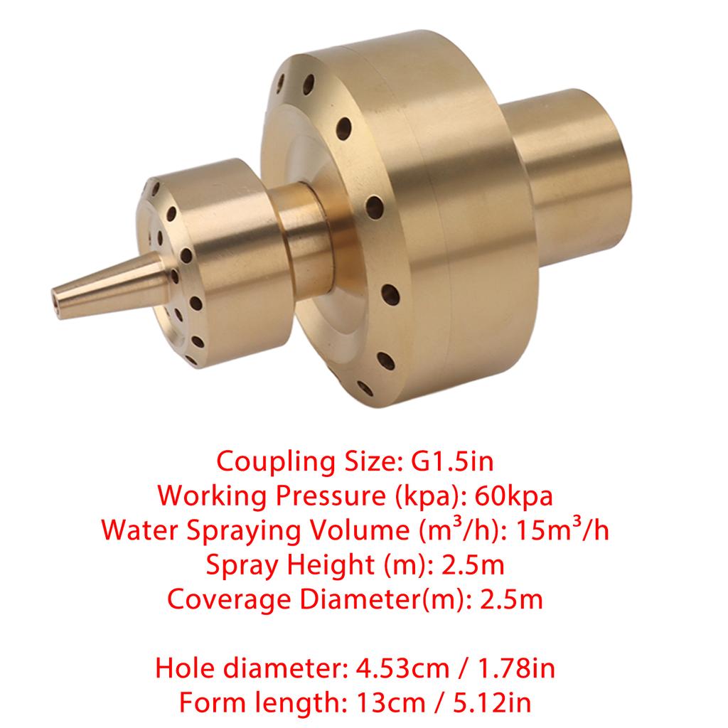 Copper Double Column Fountain Nozzle Music Fountain Landscape Scenery Nozzle Water Fountain Nozzle G1.5in