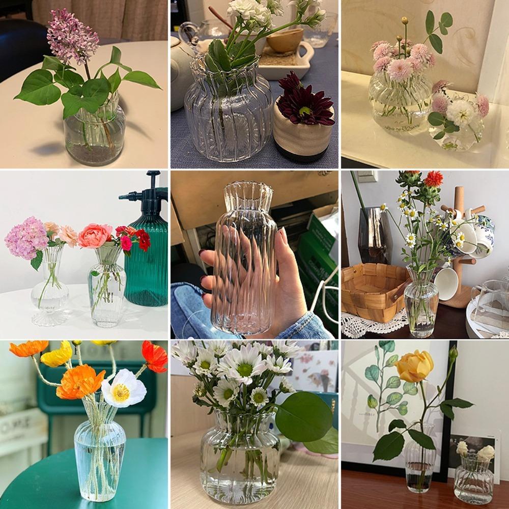Arrangement Nordic Creative Transparent Plant Bottle Table Vase Flower Pot Glass Vases