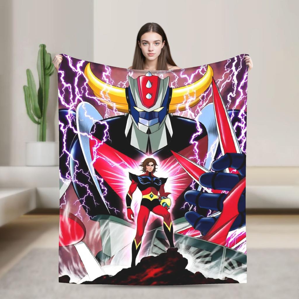 UFO Robot Grendizers Goldorak Blankets Japan Anime Fleece Funny Warm Throw Blankets for Home Restaurant Winter Car