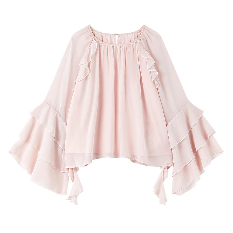 Women s Elegant Retro Chiffon Blouse S