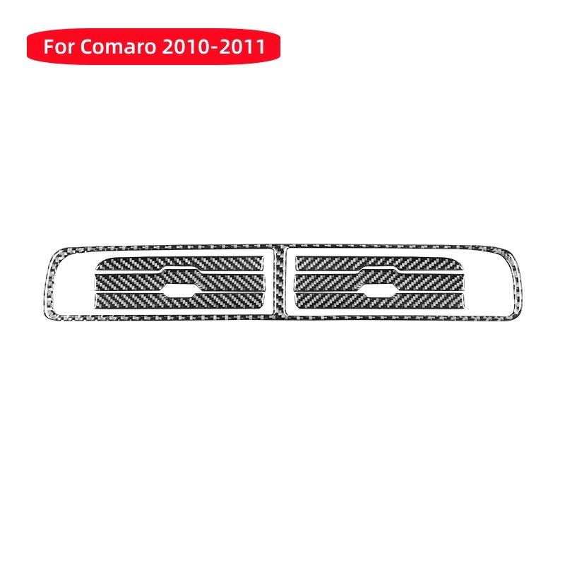 Настоящее углеродное волокно для Chevrolet Camaro 2010-2015, аксессуары для салона автомобиля, украшение на центральное вентиляционное отверстие, рамка, накладка, наклейка