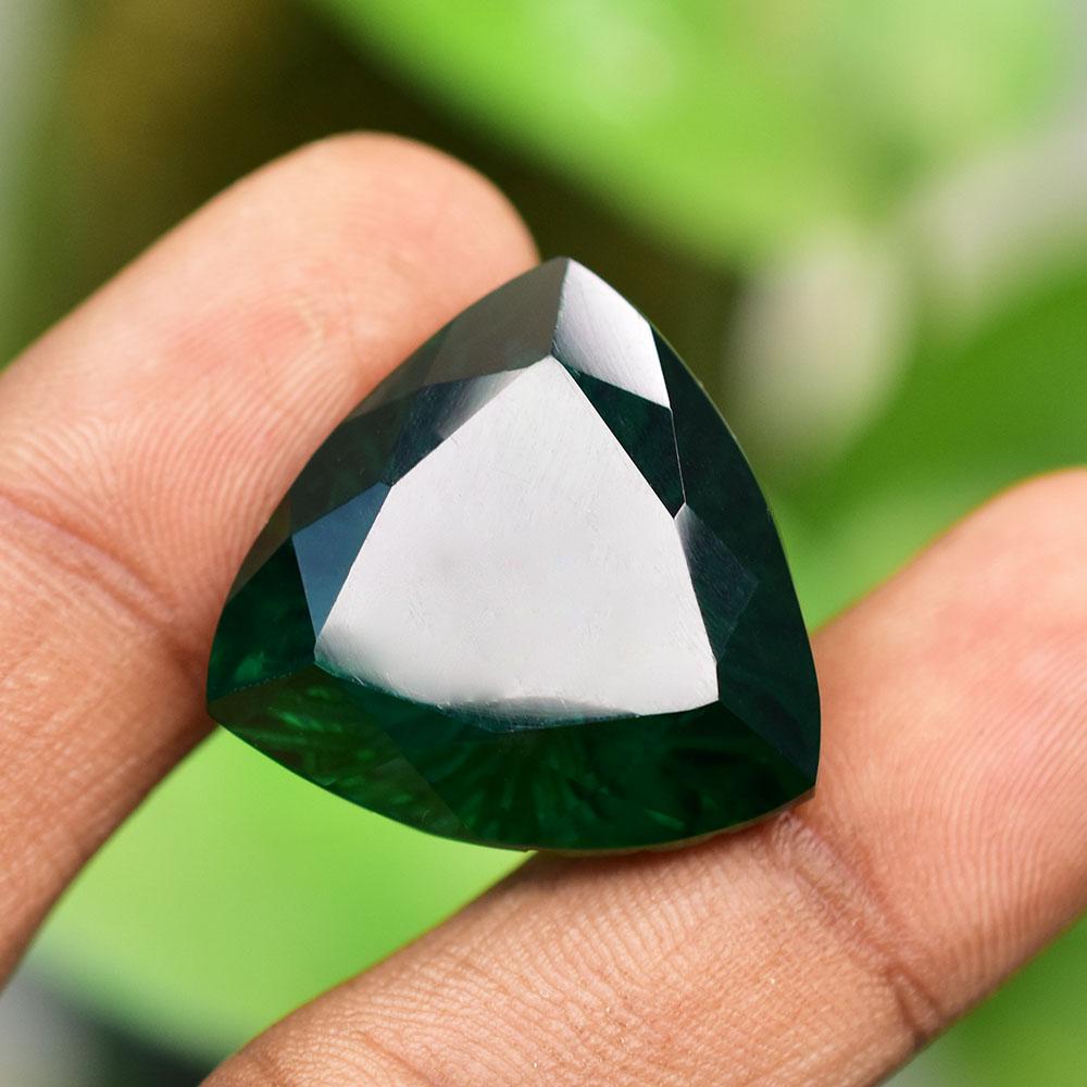NATURAL Garnet 46.30 Ct Trillion Shape Green   Loose Gemstone For Her