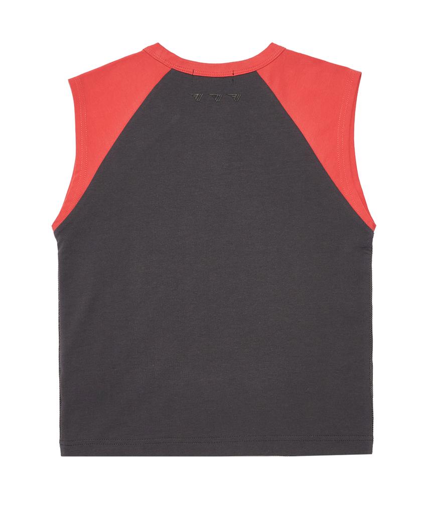 GOLA W Mesh Overlap Sleeveless T [Charcoal]