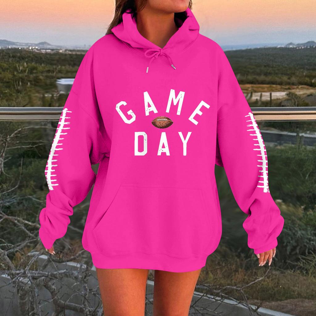 Hettegensere for kvinner Oversized gensere Langermet Uformell genser Hettegenser Topper