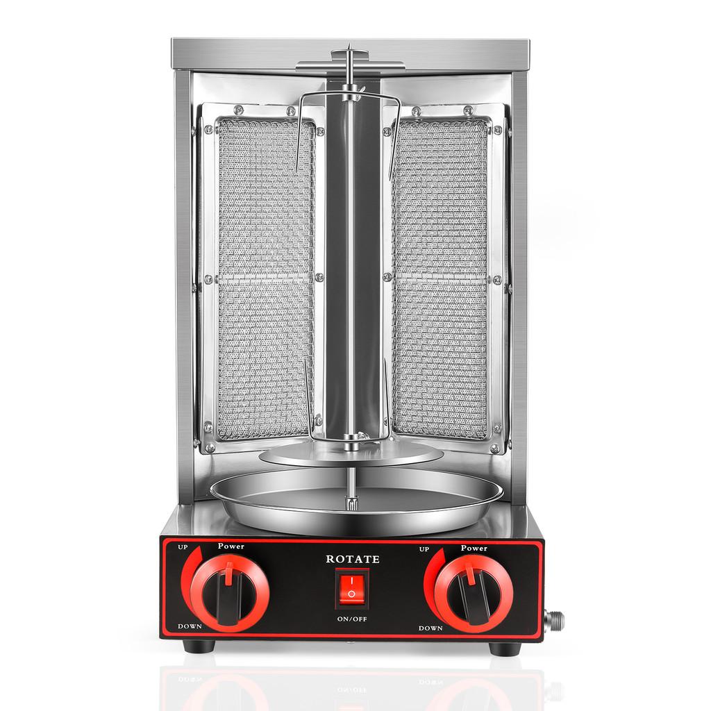 Turkish BBQ Kebab Machine 360 Degree Rotary Barbecue Roast Grill Machine Vertical Oven Gas Fuel Rotisserie Equipment