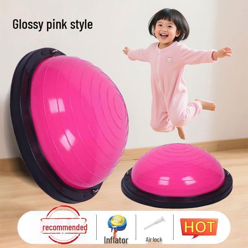 Wave Speed Balance Ball: Children's Half-Round Sensory Bouncing Ball for Yoga, Foot-Pedaled Burpees, and Home Fitness.