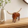 Longhorn Bull Sculpture Tabletop Accent Resin Figurine Compact for Office