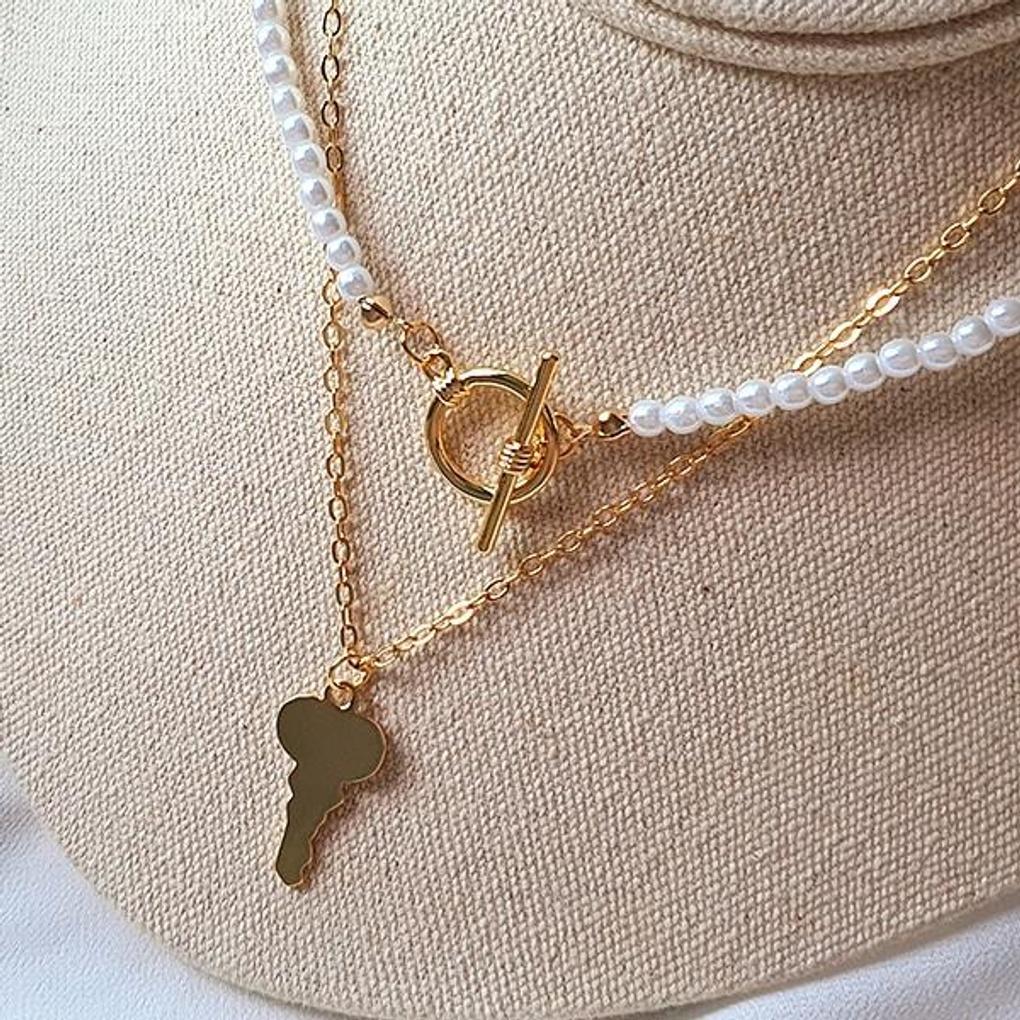 Universal Key Pearl Necklace (Can Be Worn Separately)