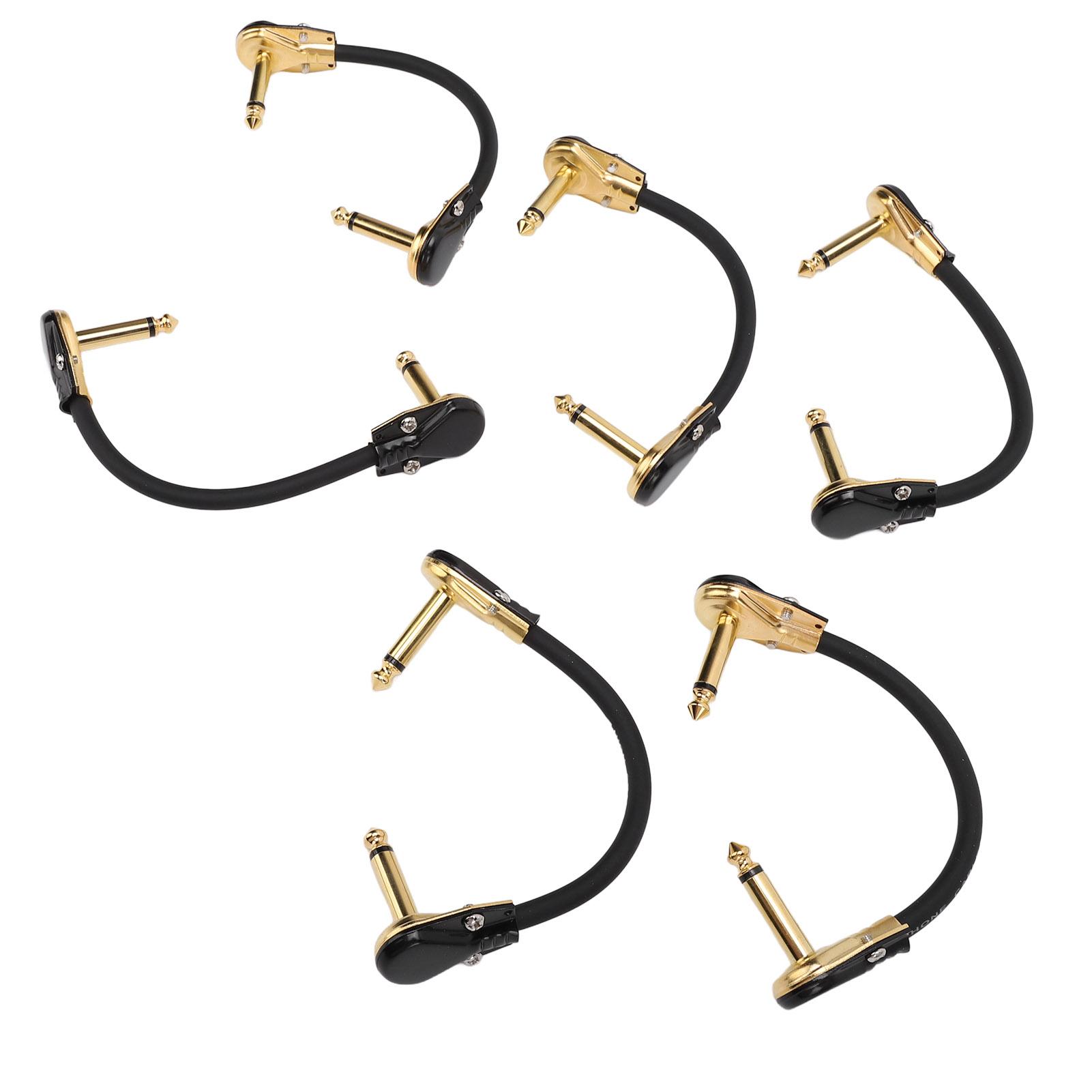 6 Pcs Guitar Effect Pedal Cable 15cm 6 Inch 1Celsius4 Inch Right Angle Guitar Patch Cable for Microphone Amplifier Keyboard