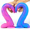 Lubian Jelly Silicone Color Rainbow Dildo Simulation Penis Adult Products