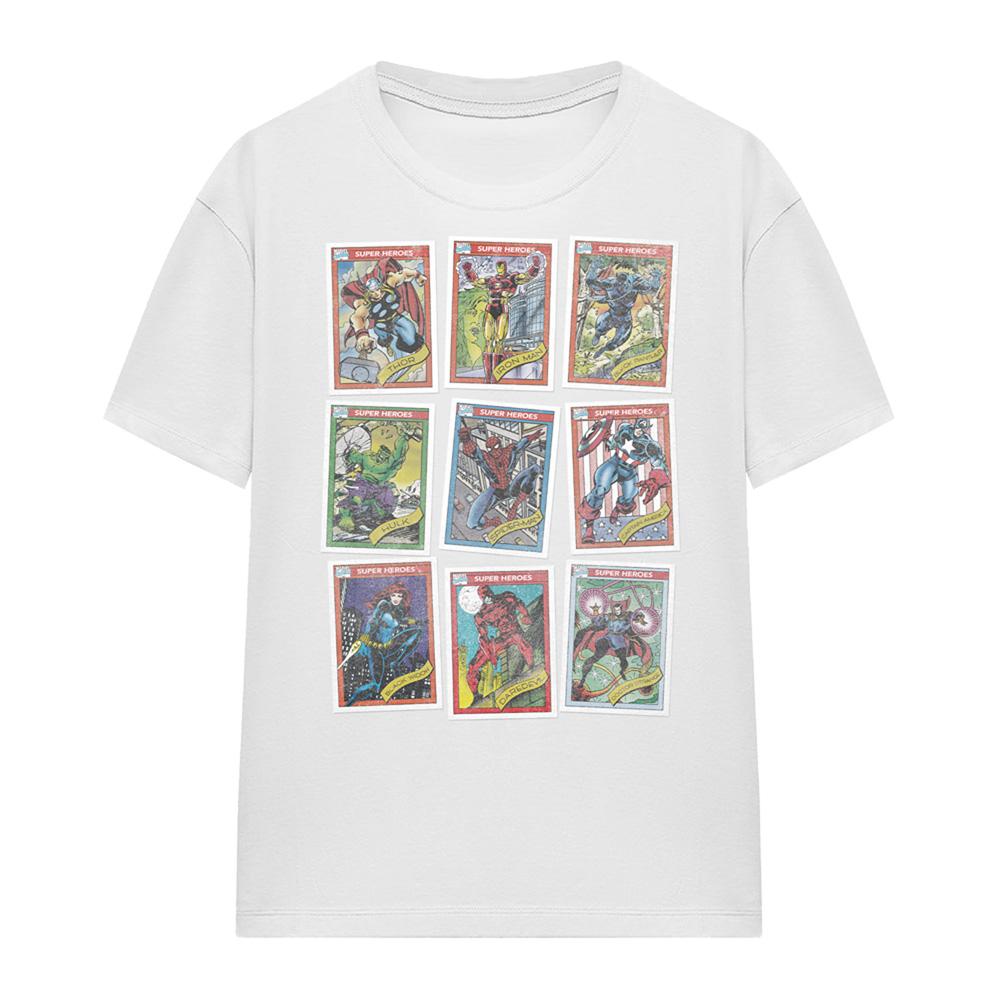 Marvel Womens/Ladies Grid Retro Trading Card T-Shirt