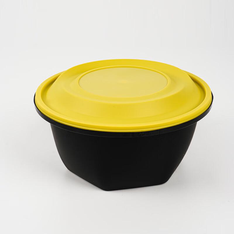 JingZhiFeng Thickened Disposable Round Food Containers with Locking Lids Round Tray