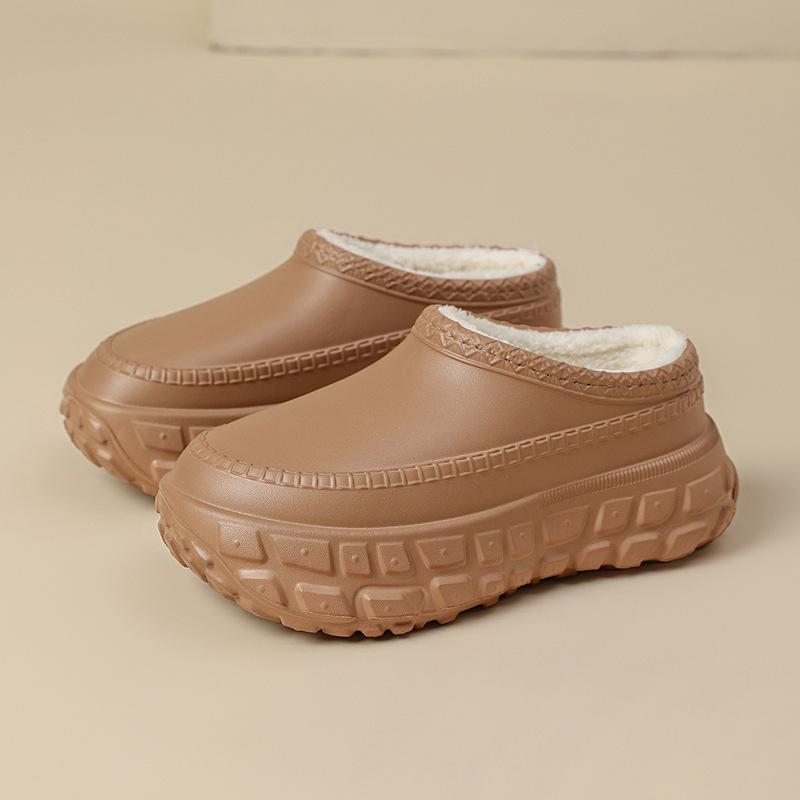 Women's Height-Boosting Furry Cotton Slippers - Anti-Slip, Warm, Heeled Design for Autumn/Winter 2024