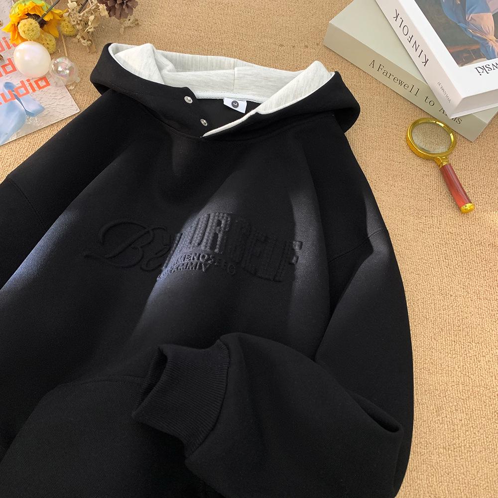 

Thick Fleece Hoodie for Boys: Trendy Winter Style for Junior High & High School Students XXXL