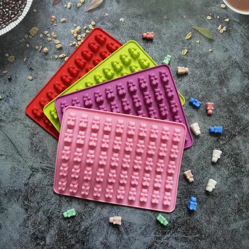 Süßigkeiten Silikon Schokoladenform Backzubehör DIY Fudge Schokolade Süßigkeitenherstellung Formen 50-Zellen Gummibärchenform mit Tropfpipette Gebäck