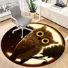 1PC Moonlit Owl Office Round Area Rug, Mat Suitable For Office, Under Office Chairs Bedroom Living Room Home Decor, Room Deco