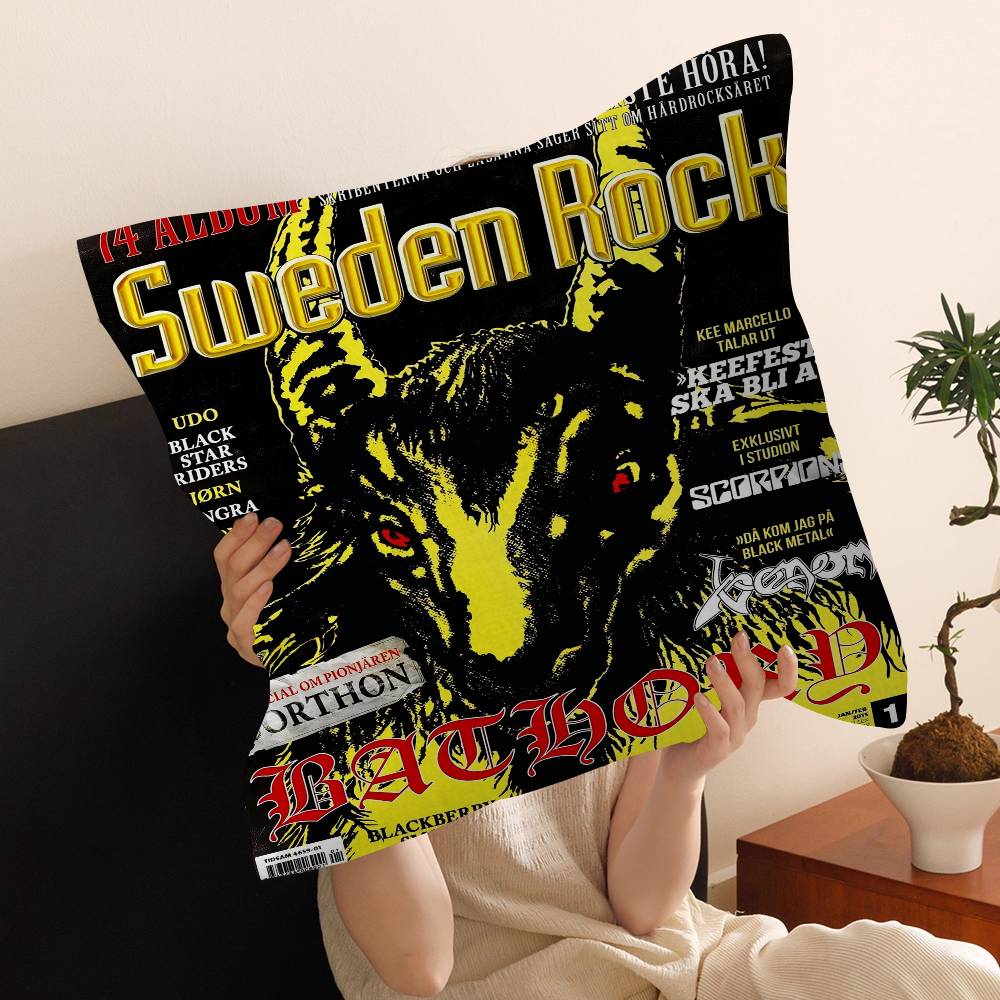 Bathory Quorthon Retro Heavy Metal Music Band Pillow Cover Sofa Cushion Cover Home Room Decoration Children Gift 30x30 cm