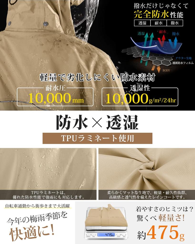 HINOKAZE Cycling Raincoat Construction with Highly and Rain Bike Backpack Reflective Perfect for Commuting and School [Lightweight Water-Resistant