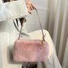 Winter Casual Portable Women's Plush Shoulder Bags Simple Commuter Ladies Furry Underarm Bag Versatile Faux Fur Female Handbags