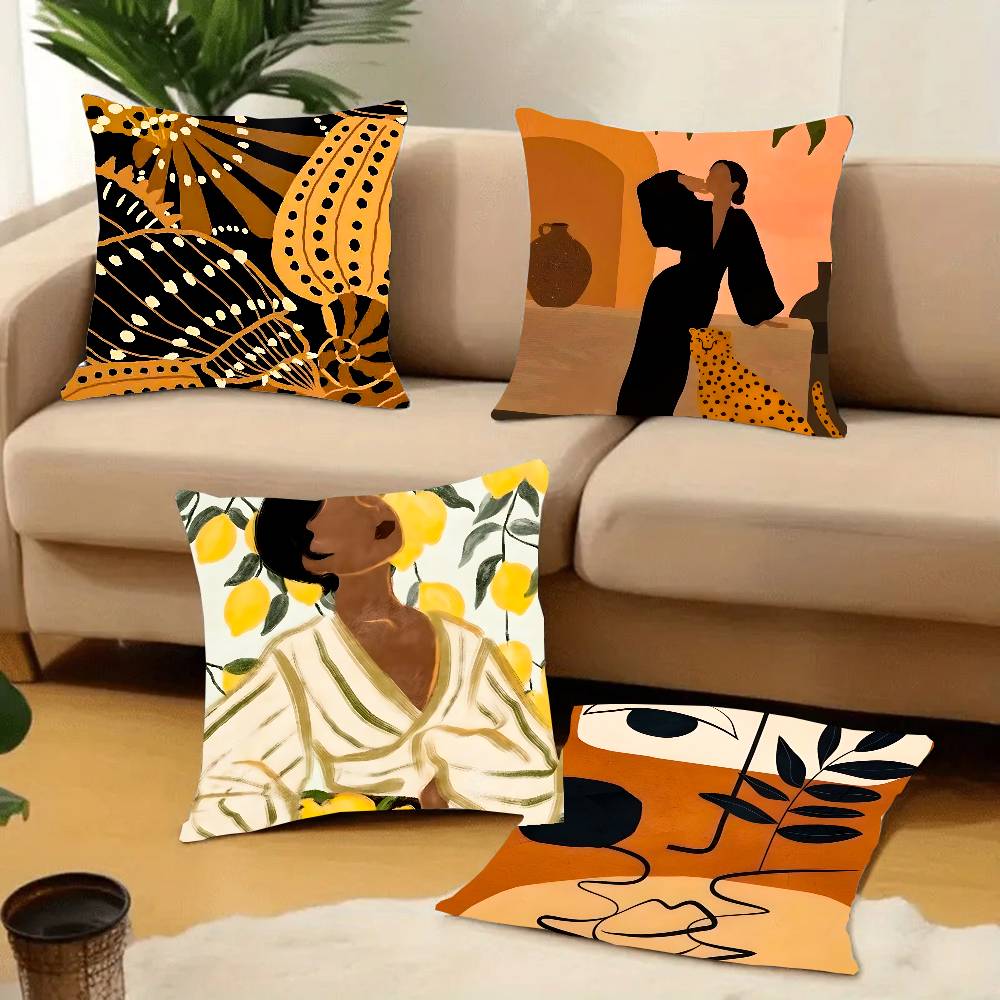 Art Abstract Illustration Pillow Case Home Decor Throw For Sofa Bed Car Room Decor Gift Idea