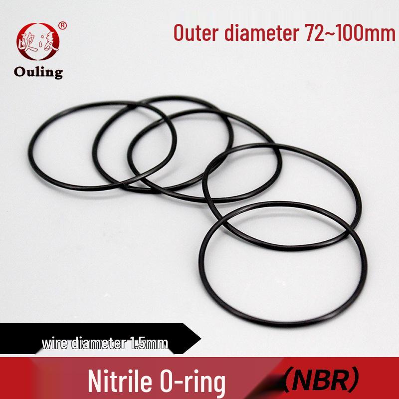 Oil-Resistant Waterproof Nitrile O-Ring Seals (72-100mm OD, 1.5mm Thick) Diameter 72*1.5mm (10 pcs) Black Nitrile O-ring