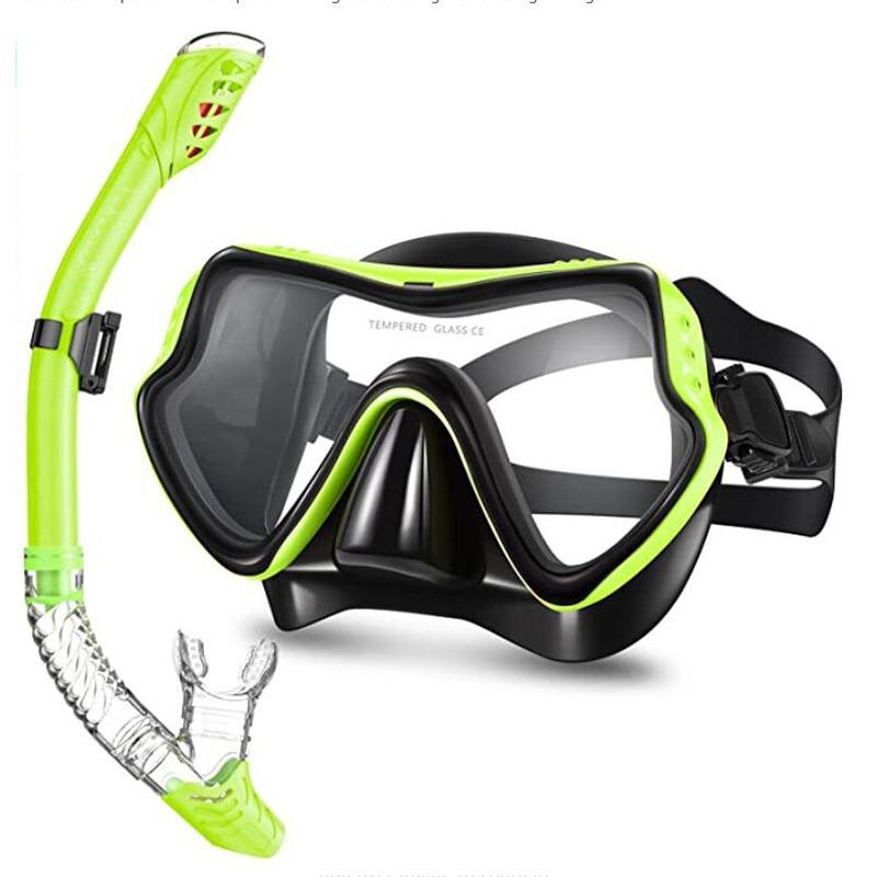 Diving Goggle Snorkeling Dibble Snorkel Set Men and Women Large Frame Silicone Mask Swimming Snorkeling Mask Diving Glasses