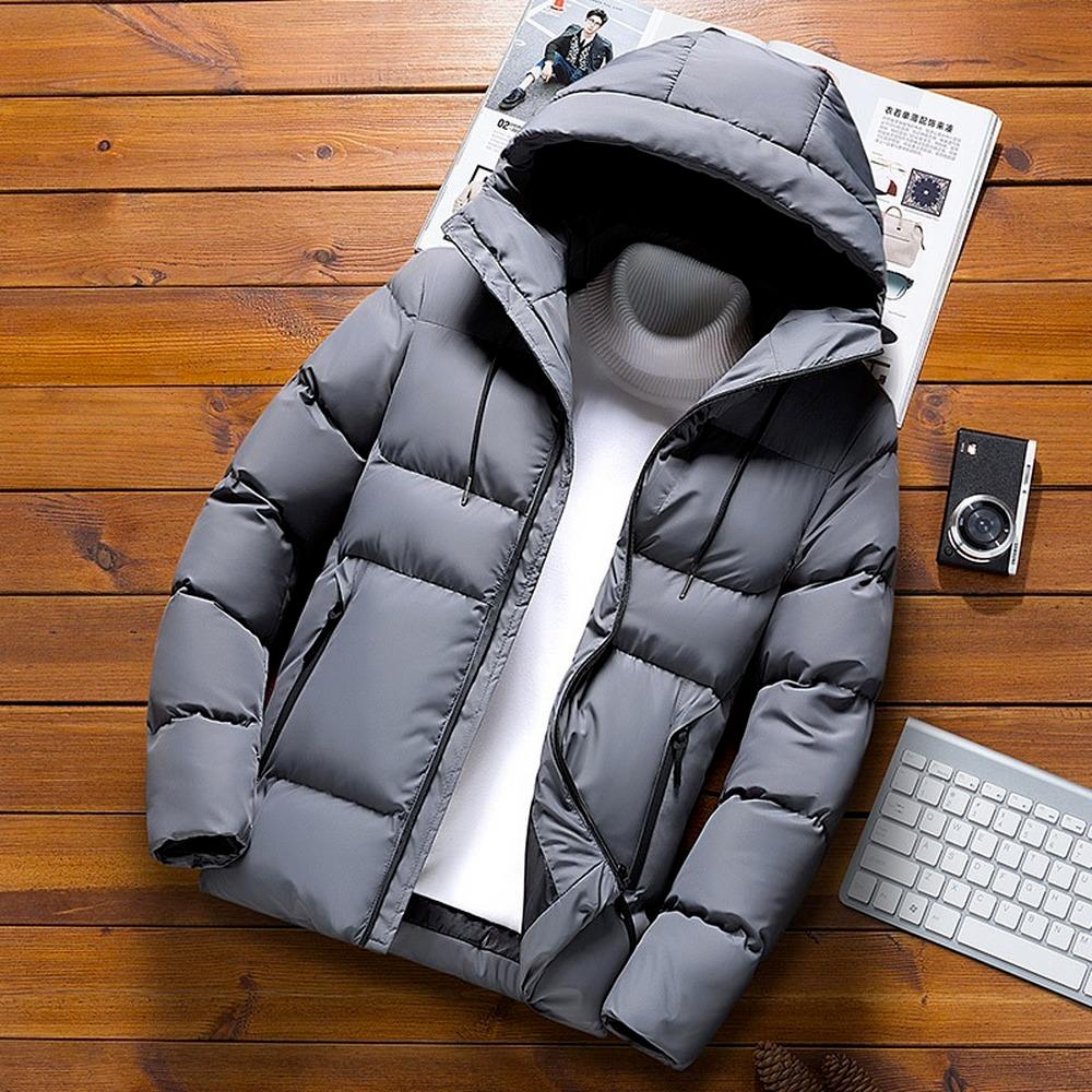 Autumn Jackets For Men Hooded Lightweight Cotton Padded Coats Men Fall Warm Jackets Solid Color Puffer Jacket Men Clothes
