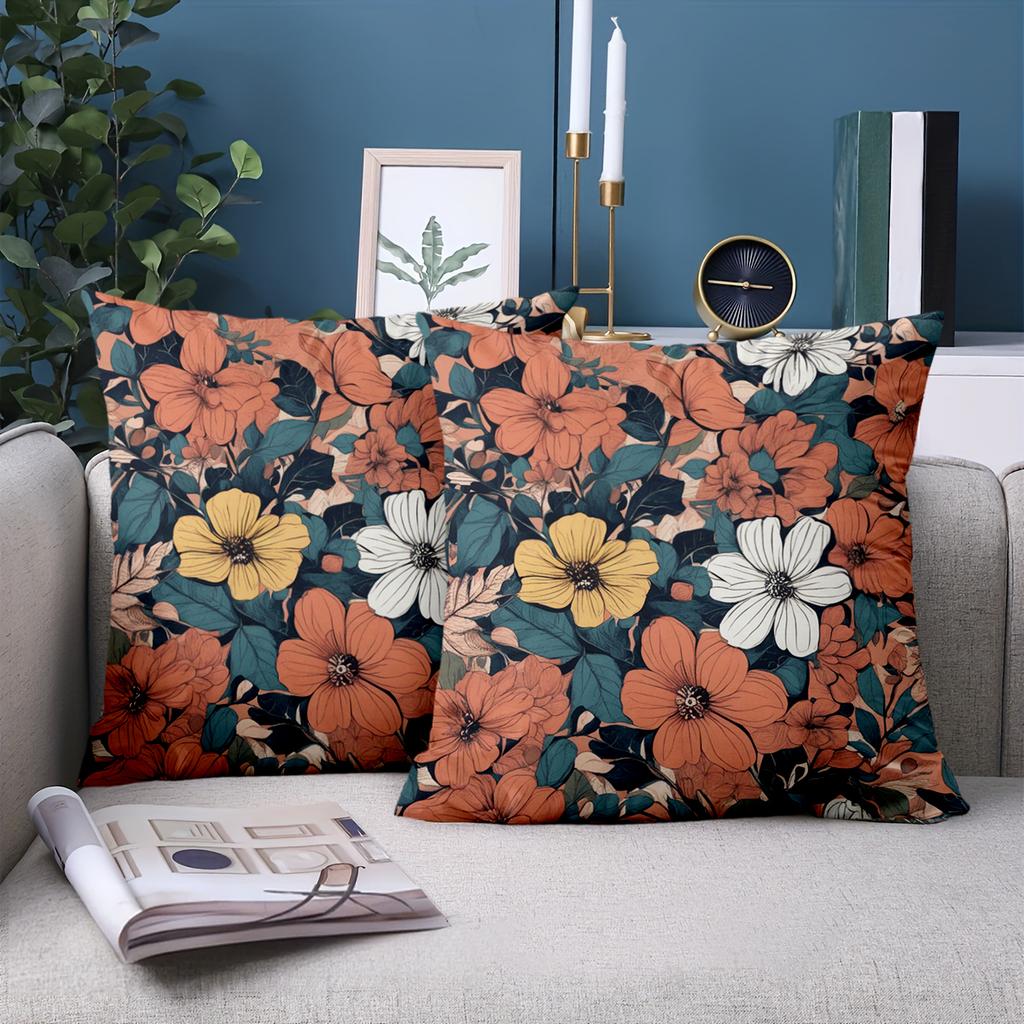 1 Pieces Floral Printed Cushion Pillow For Home Decor Polyester pillowcase, sofa decorative cushion cov Headboard Pillow