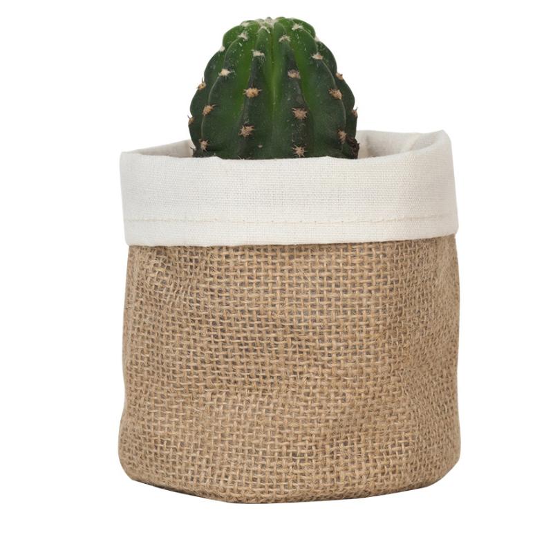 Retro Kraft Paper Flower Basket Desktop Makeup Washable Fabric Storage Basket Flower Pot Cover Pen Holder Home Supplies