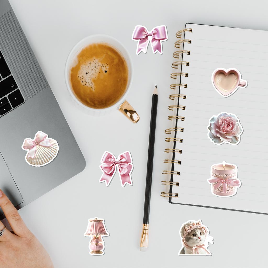 50 Pink IND Style Graffiti Stickers Laptop Hand Account Mobile Phone Case Waterproof Decorative Stickers
