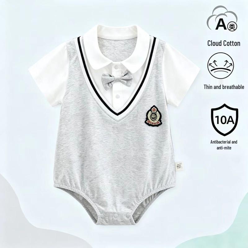 Summer Cotton Baby Romper - Short Sleeve One-Piece for Boys & Girls