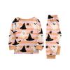 Family Matching Halloween Print Pajama Set Long Sleeve Tops and Pants for Parents and Kids