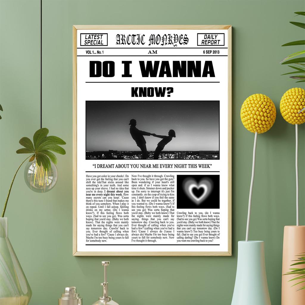 Retro Arctic Monkeys Newspaper Poster Aesthetics Rock Singer AM 505 Rapper Canvas Painting Print Wall Art Mural Home Room Decor