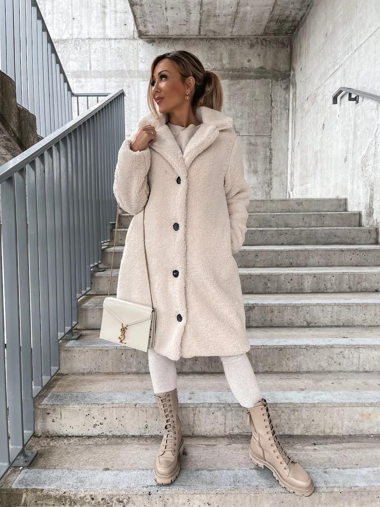 Plus Size Women Faux Fur Long Coat Warm Autumn Winter Teddy Female Casual Coat Oversized Fluffy Fleece Jackets Overcoat