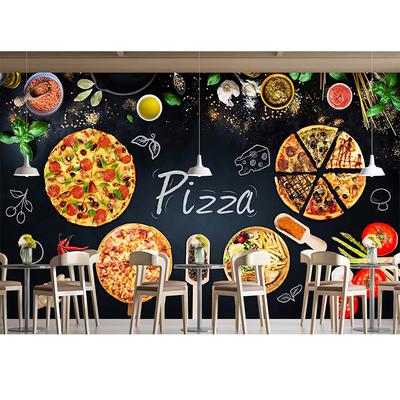 Pizza Mural Wallpaper Pizza Shop Blackboard Background Wall Mural Restaurant Large Pizza Store Wallpaper