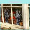 Uv Static Glass Horror Arm Wall Art Sticker With Pvc Material For Halloween Bedroom Or Office Decor