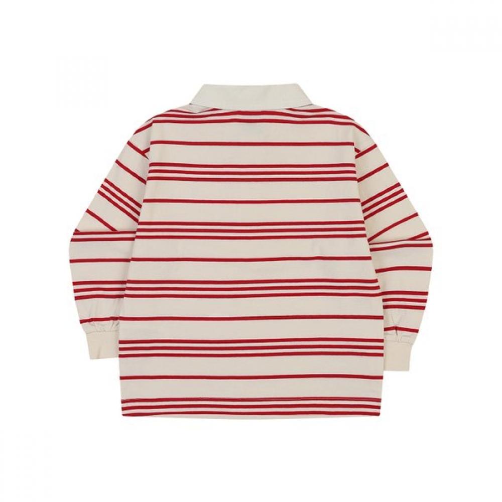 Kangol Kids STripe Collar T shirT Red Sa 0104