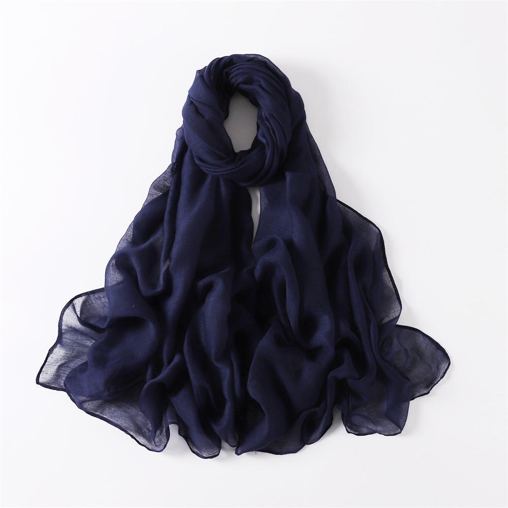 New Cotton Linen Scarf For Women Girls Students Autumn Classic Solid Color Scarves Retro Soft Foulard Viscose Female Wrap Shawls