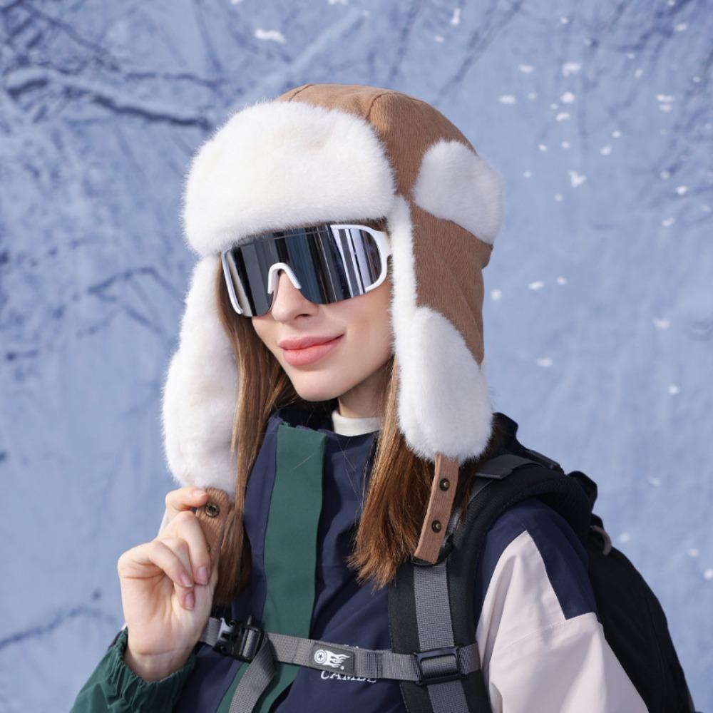 Keep Warm Plush Cycling Hat Cold Resistant Russian Cap Multifunctional Lei Feng Hat  Outdoor