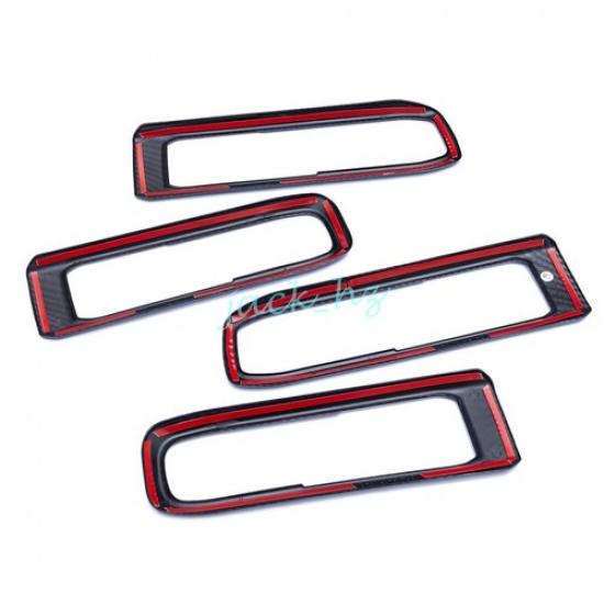 Carbon Fiber Interior Door Handle Surrounds Trims For -2024 Ford Explorer