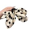 French Polka Dot Bow Hair Clip - Retro Shark Claw with Luxury Feel