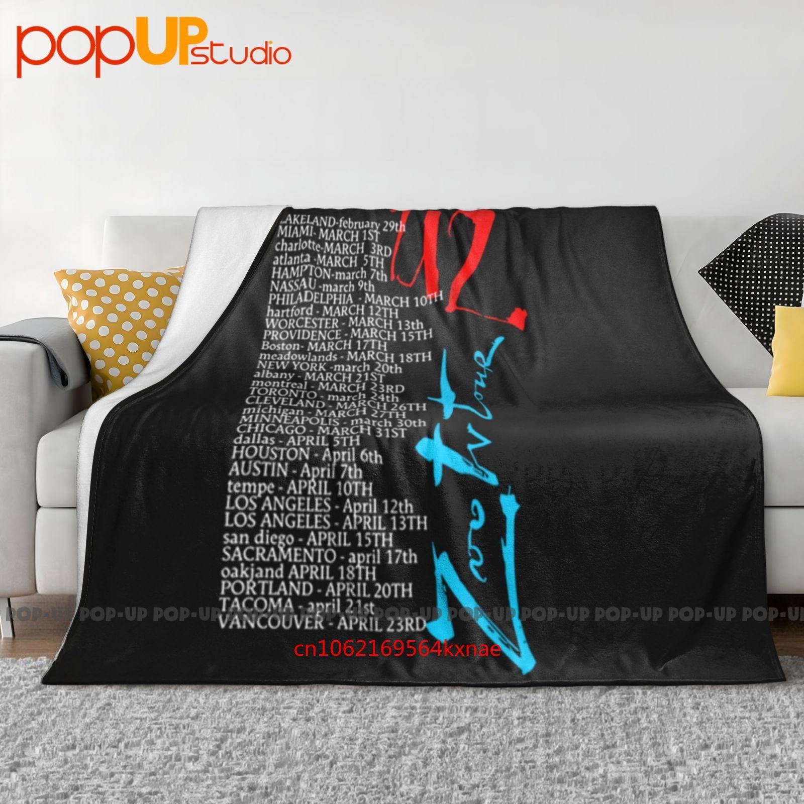 Vintage 90S 1991 U2 Zoo Tv Album Tour Singles Rap Hip Hop Rish Rock Ultra-Soft Blanket Quilt Winter Sofa Cover Bed Covers 30x40in
