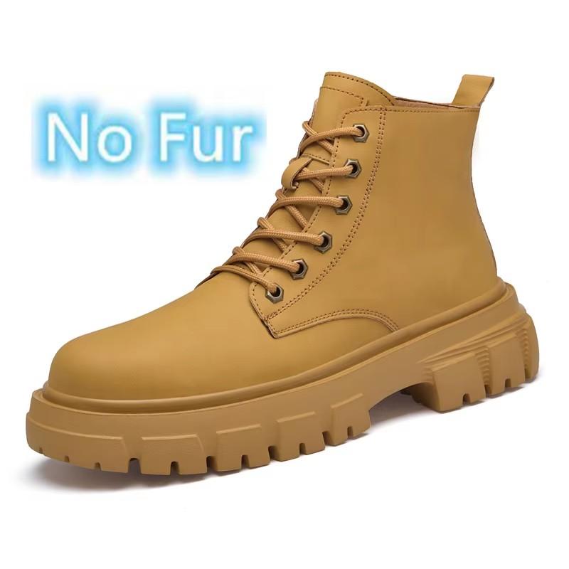 Fashion Genuine Leather Outdoor Snow Botas New Arrival Men's Winter Boots Luxury Brand Motorcycle Basic Boots Man Cotton Platform Shoes
