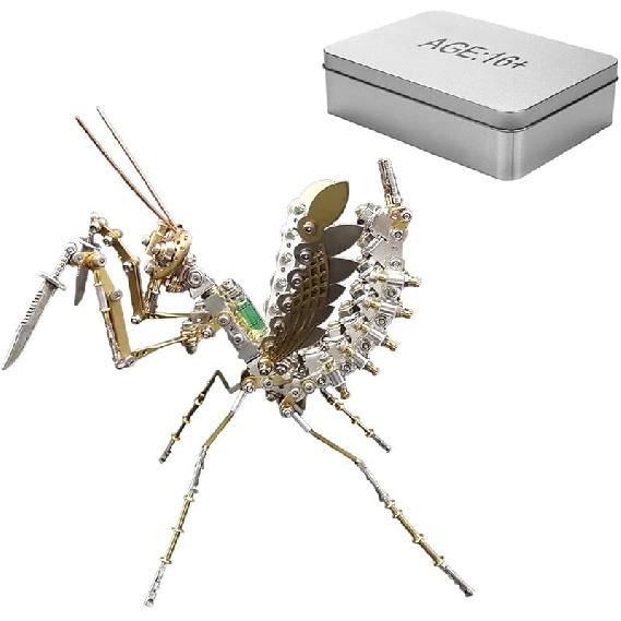 

3D Metal Puzzle Mantis Model Kit, 350+PCS Mechanical Steampunk Mantis Model Toys, Creative Ornament Crafts DIY Assembly Kits for Teens & Adult mantis кольору