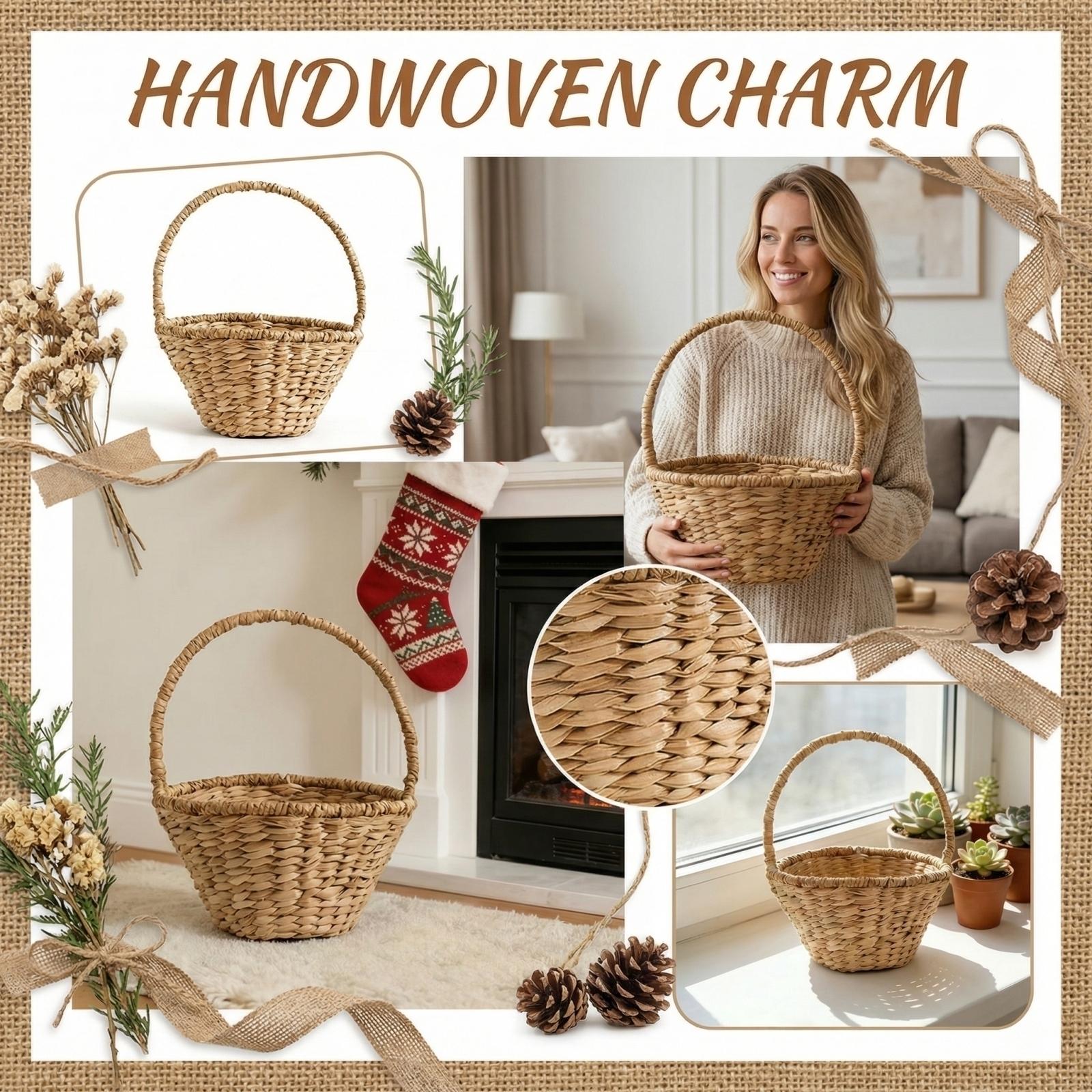 

Handmade Easter Baskets, Suitable For Children s Small-sized Woven Easter Baskets, Storage Baskets one size белый