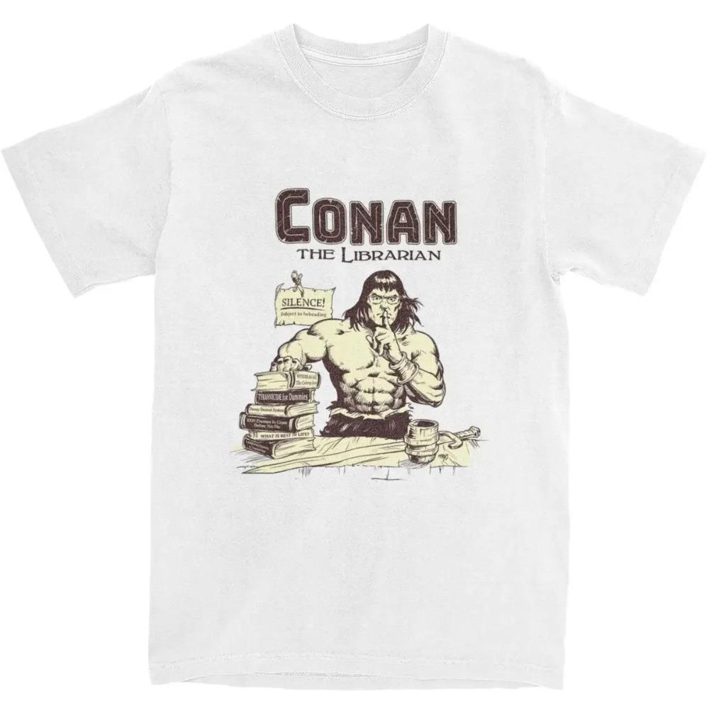 Conan der Bibliothekar Herren Damen T-Shirts Conan der Barbar Parodie Bekleidung Neuheit T-Shirt T-Shirt Kleidung