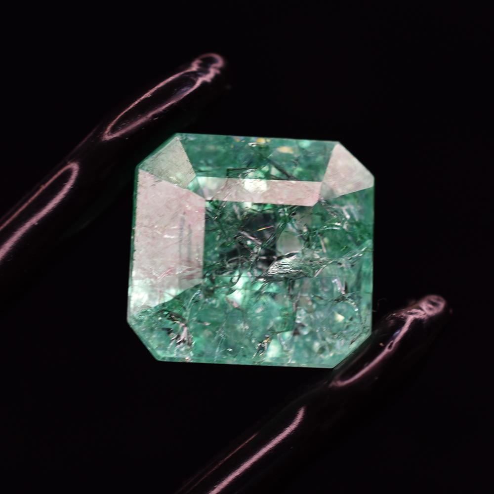 Natural Green Emerald 21.85ct Square Cut Certified Loose Gemstone